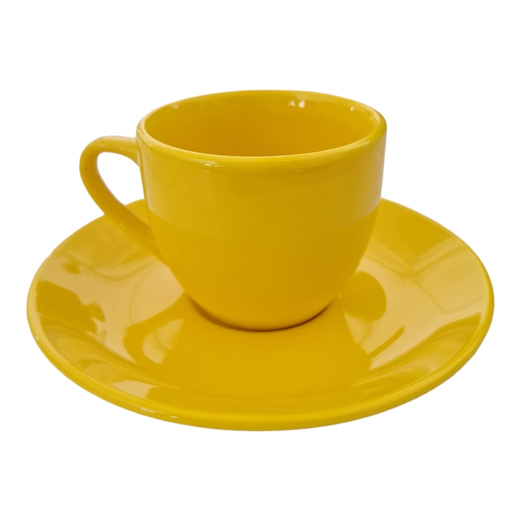 Acquista online Kaleidos Set of 6 Sorrento yellow coffee cups and saucers Kaleidos